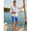 image:imageJMIERR Mens Casual 7 Shorts Summer Drawstring Elastic Waist Beach Sweat Shorts Texture with PocketsBlue