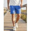 image:imageJMIERR Mens Casual 7 Shorts Summer Drawstring Elastic Waist Beach Sweat Shorts Texture with PocketsBlue