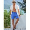 image:imageJMIERR Mens Casual 7 Shorts Summer Drawstring Elastic Waist Beach Sweat Shorts Texture with PocketsBlue