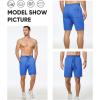 image:imageJMIERR Mens Casual 7 Shorts Summer Drawstring Elastic Waist Beach Sweat Shorts Texture with PocketsBlue