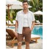 image:imageJMIERR Mens Casual 7 Shorts Summer Drawstring Elastic Waist Beach Sweat Shorts Texture with PocketsChocolate Brown
