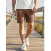 image:imageJMIERR Mens Casual 7 Shorts Summer Drawstring Elastic Waist Beach Sweat Shorts Texture with PocketsChocolate Brown