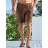image:imageJMIERR Mens Casual 7 Shorts Summer Drawstring Elastic Waist Beach Sweat Shorts Texture with PocketsChocolate Brown