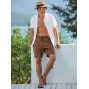 image:imageJMIERR Mens Casual 7 Shorts Summer Drawstring Elastic Waist Beach Sweat Shorts Texture with PocketsChocolate Brown