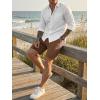 image:imageJMIERR Mens Casual 7 Shorts Summer Drawstring Elastic Waist Beach Sweat Shorts Texture with PocketsChocolate Brown