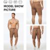 image:imageJMIERR Mens Casual 7 Shorts Summer Drawstring Elastic Waist Beach Sweat Shorts Texture with PocketsDark Brown