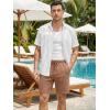 image:imageJMIERR Mens Casual 7 Shorts Summer Drawstring Elastic Waist Beach Sweat Shorts Texture with PocketsDark Brown