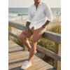 image:imageJMIERR Mens Casual 7 Shorts Summer Drawstring Elastic Waist Beach Sweat Shorts Texture with PocketsDark Brown