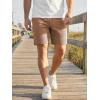 image:imageJMIERR Mens Casual 7 Shorts Summer Drawstring Elastic Waist Beach Sweat Shorts Texture with PocketsDark Brown