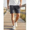 image:imageJMIERR Mens Casual 7 Shorts Summer Drawstring Elastic Waist Beach Sweat Shorts Texture with PocketsDark Grey