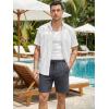 image:imageJMIERR Mens Casual 7 Shorts Summer Drawstring Elastic Waist Beach Sweat Shorts Texture with PocketsDark Grey