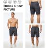 image:imageJMIERR Mens Casual 7 Shorts Summer Drawstring Elastic Waist Beach Sweat Shorts Texture with PocketsDark Grey