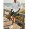 image:imageJMIERR Mens Casual 7 Shorts Summer Drawstring Elastic Waist Beach Sweat Shorts Texture with PocketsGreen