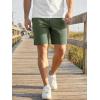 image:imageJMIERR Mens Casual 7 Shorts Summer Drawstring Elastic Waist Beach Sweat Shorts Texture with PocketsGreen