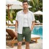image:imageJMIERR Mens Casual 7 Shorts Summer Drawstring Elastic Waist Beach Sweat Shorts Texture with PocketsGreen