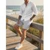 image:imageJMIERR Mens Casual 7 Shorts Summer Drawstring Elastic Waist Beach Sweat Shorts Texture with PocketsGrey