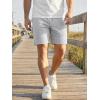 image:imageJMIERR Mens Casual 7 Shorts Summer Drawstring Elastic Waist Beach Sweat Shorts Texture with PocketsGrey