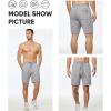 image:imageJMIERR Mens Casual 7 Shorts Summer Drawstring Elastic Waist Beach Sweat Shorts Texture with PocketsGrey