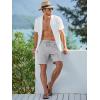 image:imageJMIERR Mens Casual 7 Shorts Summer Drawstring Elastic Waist Beach Sweat Shorts Texture with PocketsGrey