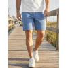 image:imageJMIERR Mens Casual 7 Shorts Summer Drawstring Elastic Waist Beach Sweat Shorts Texture with PocketsGrey Blue