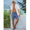 image:imageJMIERR Mens Casual 7 Shorts Summer Drawstring Elastic Waist Beach Sweat Shorts Texture with PocketsGrey Blue