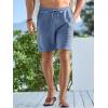 image:imageJMIERR Mens Casual 7 Shorts Summer Drawstring Elastic Waist Beach Sweat Shorts Texture with PocketsGrey Blue