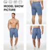 image:imageJMIERR Mens Casual 7 Shorts Summer Drawstring Elastic Waist Beach Sweat Shorts Texture with PocketsGrey Blue