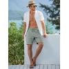 image:imageJMIERR Mens Casual 7 Shorts Summer Drawstring Elastic Waist Beach Sweat Shorts Texture with PocketsGrey Green