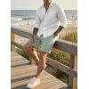 image:imageJMIERR Mens Casual 7 Shorts Summer Drawstring Elastic Waist Beach Sweat Shorts Texture with PocketsGrey Green