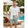 image:imageJMIERR Mens Casual 7 Shorts Summer Drawstring Elastic Waist Beach Sweat Shorts Texture with PocketsGrey Green