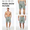 image:imageJMIERR Mens Casual 7 Shorts Summer Drawstring Elastic Waist Beach Sweat Shorts Texture with PocketsGrey Green