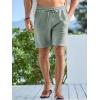 image:imageJMIERR Mens Casual 7 Shorts Summer Drawstring Elastic Waist Beach Sweat Shorts Texture with PocketsGrey Green