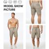 image:imageJMIERR Mens Casual 7 Shorts Summer Drawstring Elastic Waist Beach Sweat Shorts Texture with PocketsKhaki