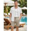 image:imageJMIERR Mens Casual 7 Shorts Summer Drawstring Elastic Waist Beach Sweat Shorts Texture with PocketsKhaki