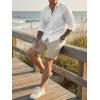 image:imageJMIERR Mens Casual 7 Shorts Summer Drawstring Elastic Waist Beach Sweat Shorts Texture with PocketsKhaki