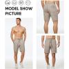 image:imageJMIERR Mens Casual 7 Shorts Summer Drawstring Elastic Waist Beach Sweat Shorts Texture with PocketsLight Khaki