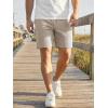 image:imageJMIERR Mens Casual 7 Shorts Summer Drawstring Elastic Waist Beach Sweat Shorts Texture with PocketsLight Khaki