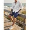 image:imageJMIERR Mens Casual 7 Shorts Summer Drawstring Elastic Waist Beach Sweat Shorts Texture with PocketsNavy Blue