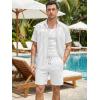 image:imageJMIERR Mens Casual 7 Shorts Summer Drawstring Elastic Waist Beach Sweat Shorts Texture with PocketsWhite
