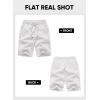image:imageJMIERR Mens Casual 7 Shorts Summer Drawstring Elastic Waist Beach Sweat Shorts Texture with PocketsWhite
