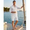 image:imageJMIERR Mens Casual 7 Shorts Summer Drawstring Elastic Waist Beach Sweat Shorts Texture with PocketsWhite