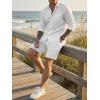image:imageJMIERR Mens Casual 7 Shorts Summer Drawstring Elastic Waist Beach Sweat Shorts Texture with PocketsWhite