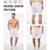 image:imageJMIERR Mens Casual 7 Shorts Summer Drawstring Elastic Waist Beach Sweat Shorts Texture with PocketsWhite