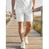 image:imageJMIERR Mens Casual 7 Shorts Summer Drawstring Elastic Waist Beach Sweat Shorts Texture with PocketsWhite