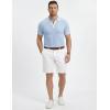 image:imageJMIERR Mens Short Sleeve Knit Polo Shirt Summer Casual Ribbed Texture Golf Polos T ShirtsBeau Blue
