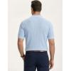 image:imageJMIERR Mens Short Sleeve Knit Polo Shirt Summer Casual Ribbed Texture Golf Polos T ShirtsBeau Blue