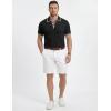 image:imageJMIERR Mens Short Sleeve Knit Polo Shirt Summer Casual Ribbed Texture Golf Polos T ShirtsBlack