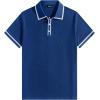 image:imageJMIERR Mens Short Sleeve Knit Polo Shirt Summer Casual Ribbed Texture Golf Polos T ShirtsDark Blue