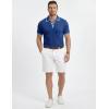 image:imageJMIERR Mens Short Sleeve Knit Polo Shirt Summer Casual Ribbed Texture Golf Polos T ShirtsDark Blue