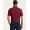 image:imageJMIERR Mens Short Sleeve Knit Polo Shirt Summer Casual Ribbed Texture Golf Polos T ShirtsDark Red
